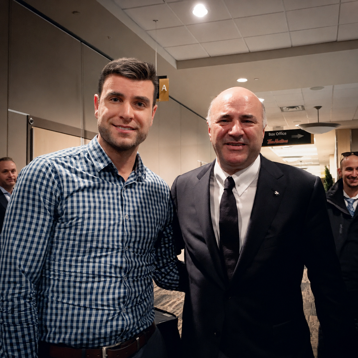 Ryan YETI with Kevin O'Leary at a business event in Saskatoon