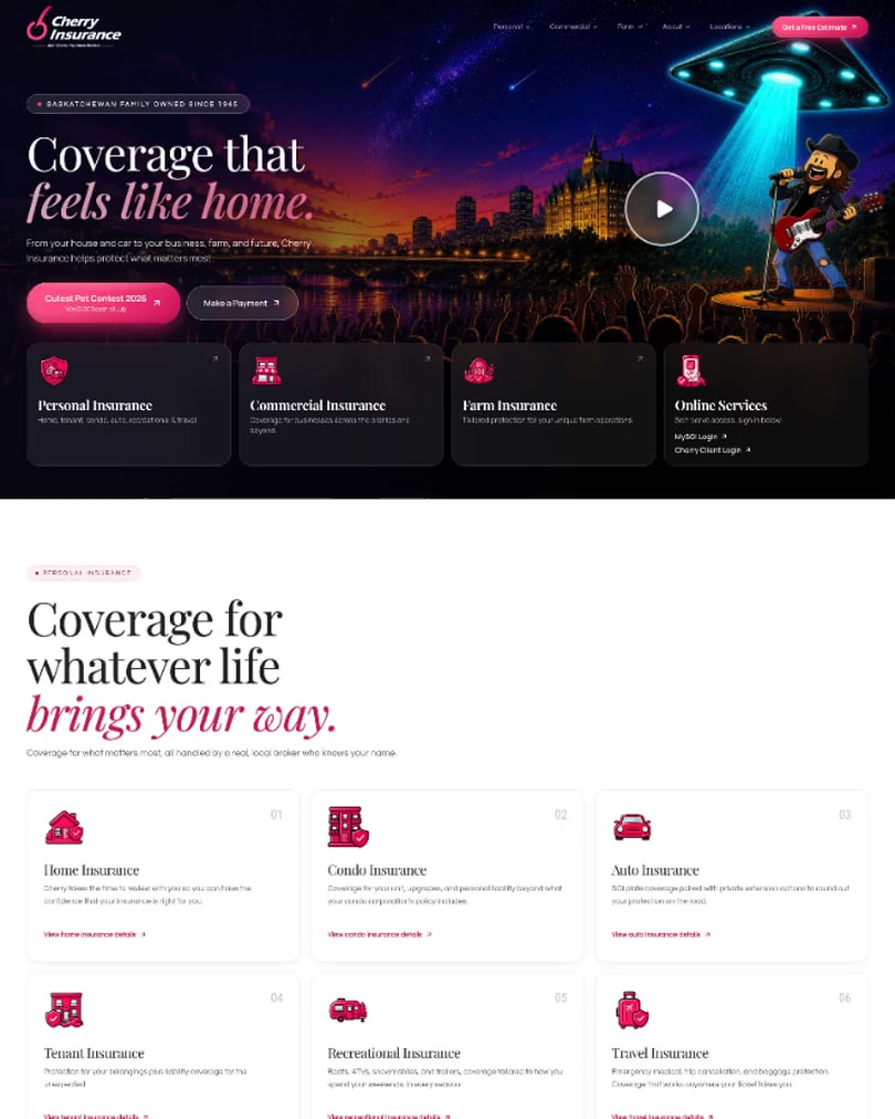 Cherry Insurance website preview